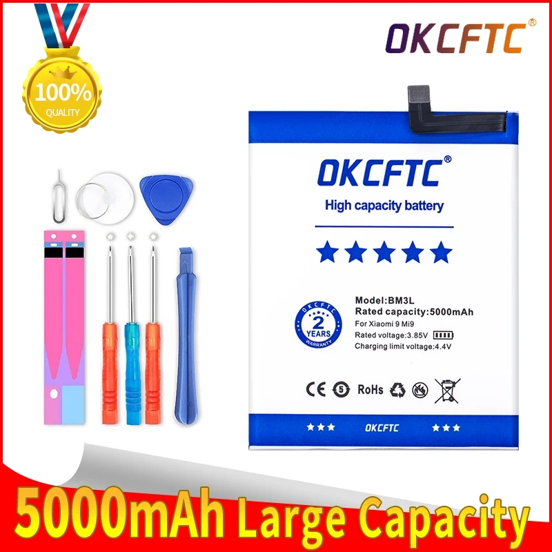 

Original Replacement Battery For Xiaomi 9 MI9 M9 MI 9 BM3L Genuine Phone Battery 5000mAh