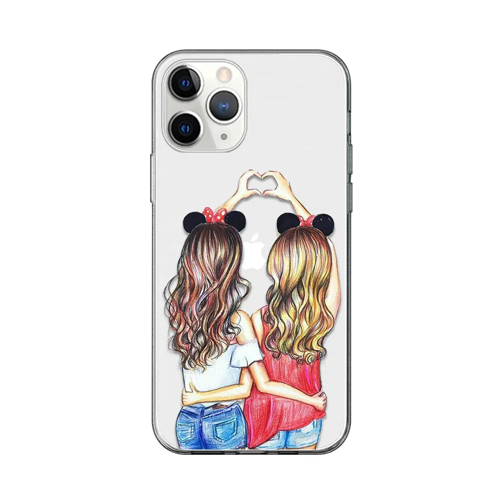 

Fashion Girls Case For iPhone 12 11 Pro Max Back for iPhone 12 X XR XS MAX 7 8 6 6S Plus 5S SE 2020 Soft Silicon TPU Phone Funda