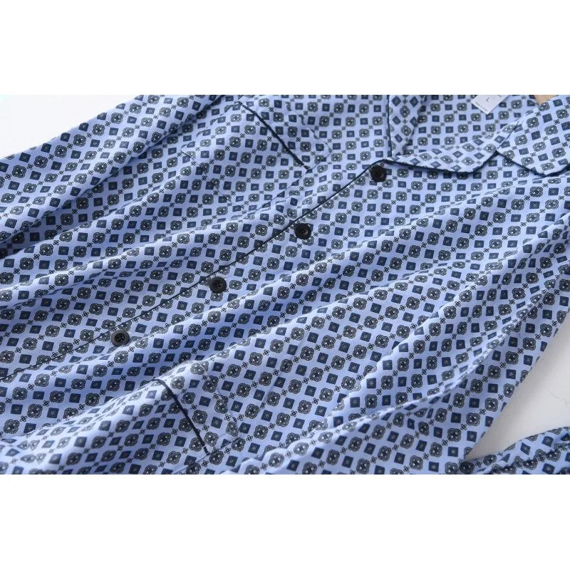 Весенне-осенняя повседневная домашняя пижама Мужские пижамные комплекты в