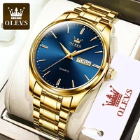 luxury brand gold watch men stainless steel waterproof mens wristwatch day date fashion casual male clock relogios masculino