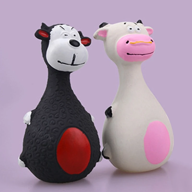 

2 Pcs Cute Big Belly Animal Shape Dog Squeak Interactive Chew Toy Bite-resistant
