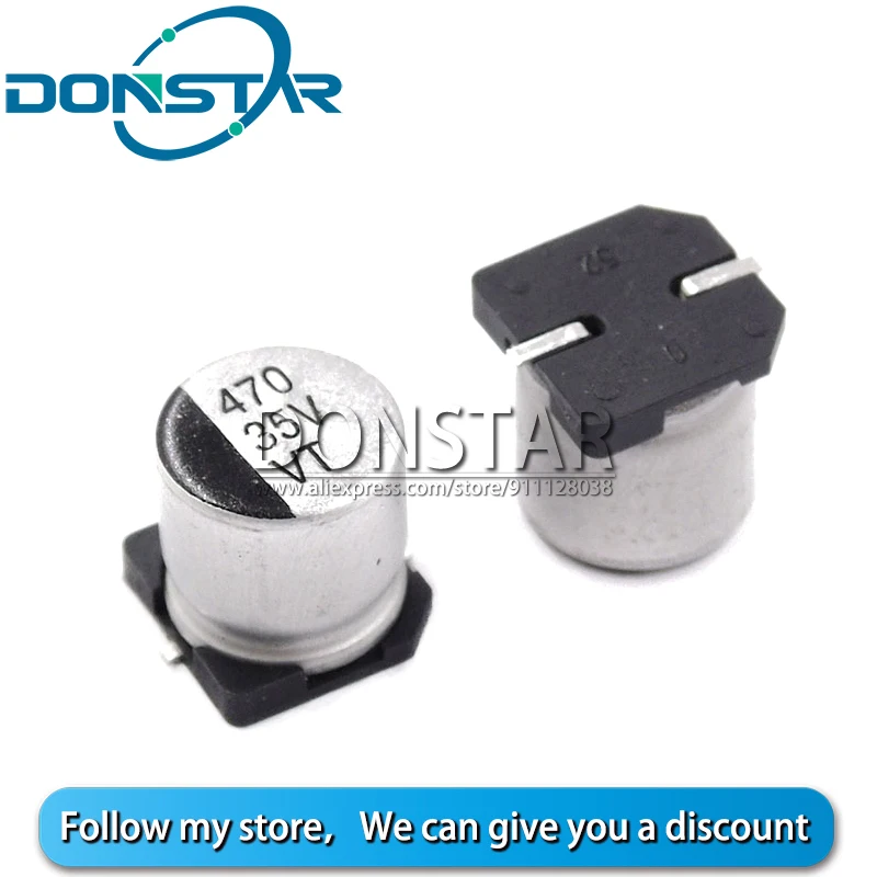 10 шт. алюминиевый электролитический конденсатор 35 в 470 мкФ х10 5 SMD