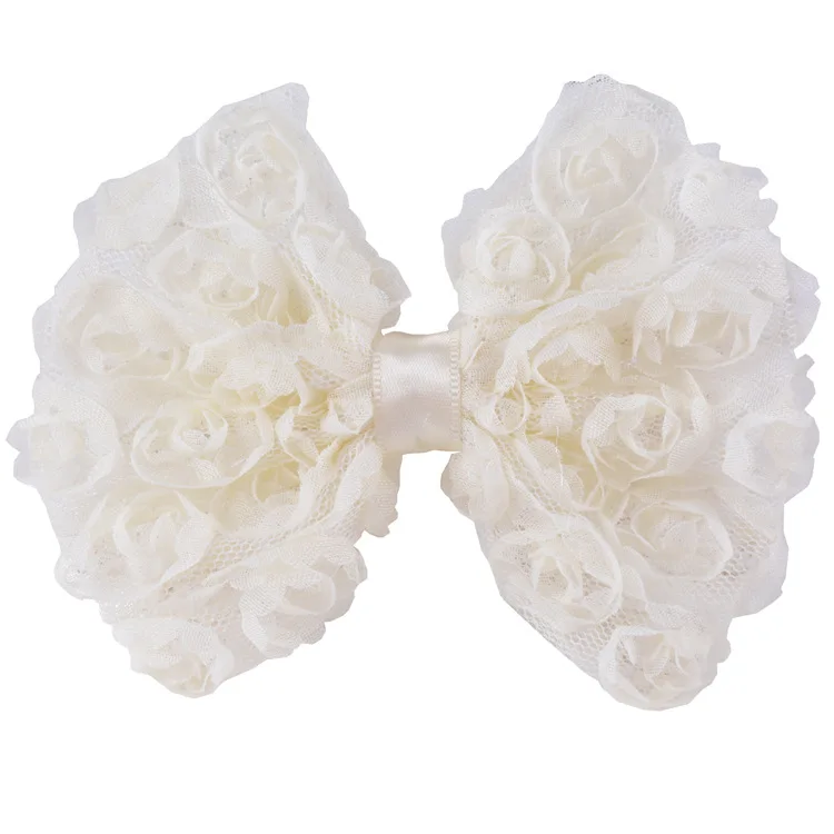 5 шт. 10 см Детские шифоновые розы цветок заколка для волос бант Сделай Сам