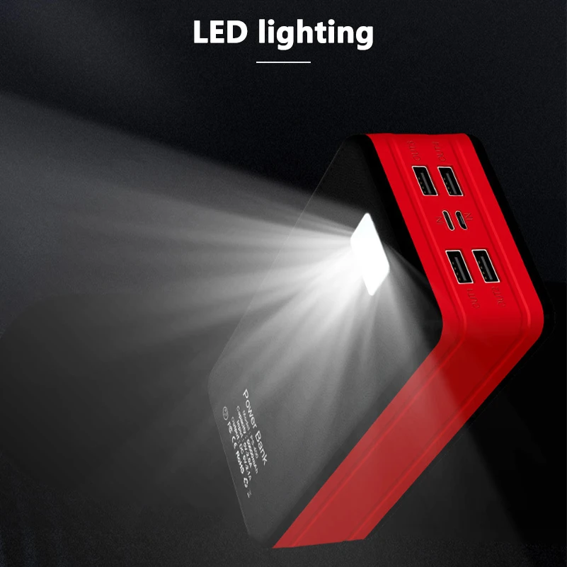 Power Bank 50000mAh Солнечное зарядное устройство для мобильного телефона Внешнее Iphone 11 XS