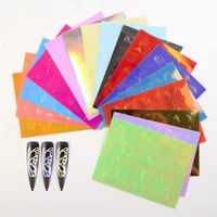butterfly nail holographic strip tape nail art stickers thin laser silver stripe sticker diy foil nail decal