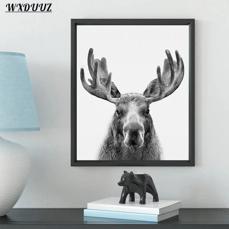 Картина в скандинавском стиле с изображением черного и белого леса | Дом сад