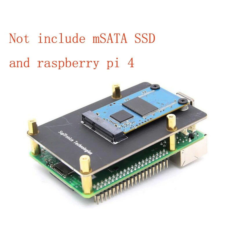 

X857 V1.2 MSATA SSD Expansion Board with X735 Power Management&Cooling Board for Raspberry Pi 4B