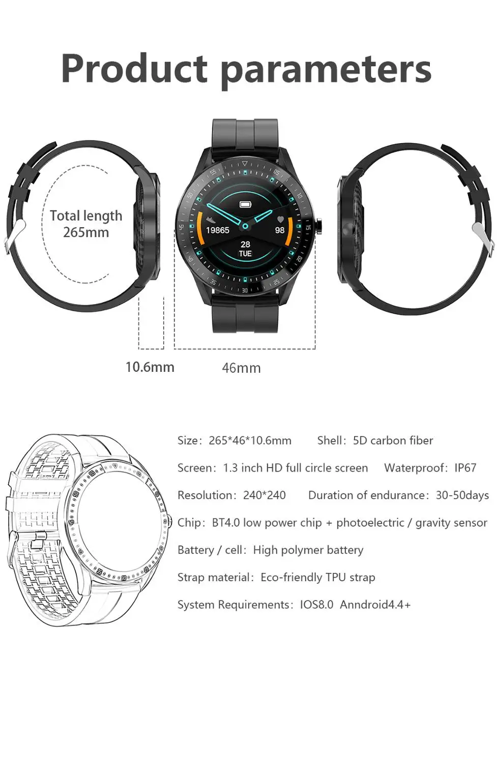 

F15 Smart Watch Bluetooth Full Touch Men Smartwatch Heart Rate Blood Pressure Oxygen Monitor Bracelet Wristband For IOS Android