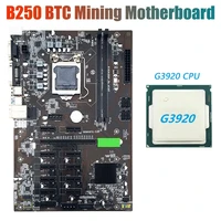 b250 btc mining motherboard with g3920 or g3930 cpu cpu 12xgraphics card slot lga 1151 ddr4 sata3 0 usb3 0 for btc miner