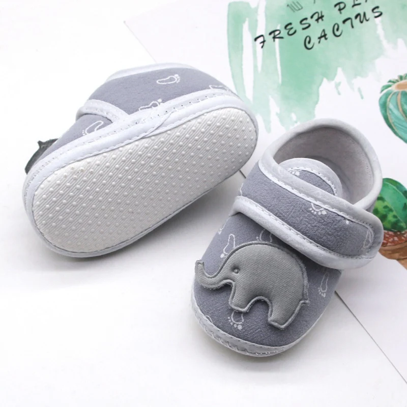 

Infants Shoes Baby Kids Cartoon Elephant Printed Prewalker Cotton Fabric Shoes03