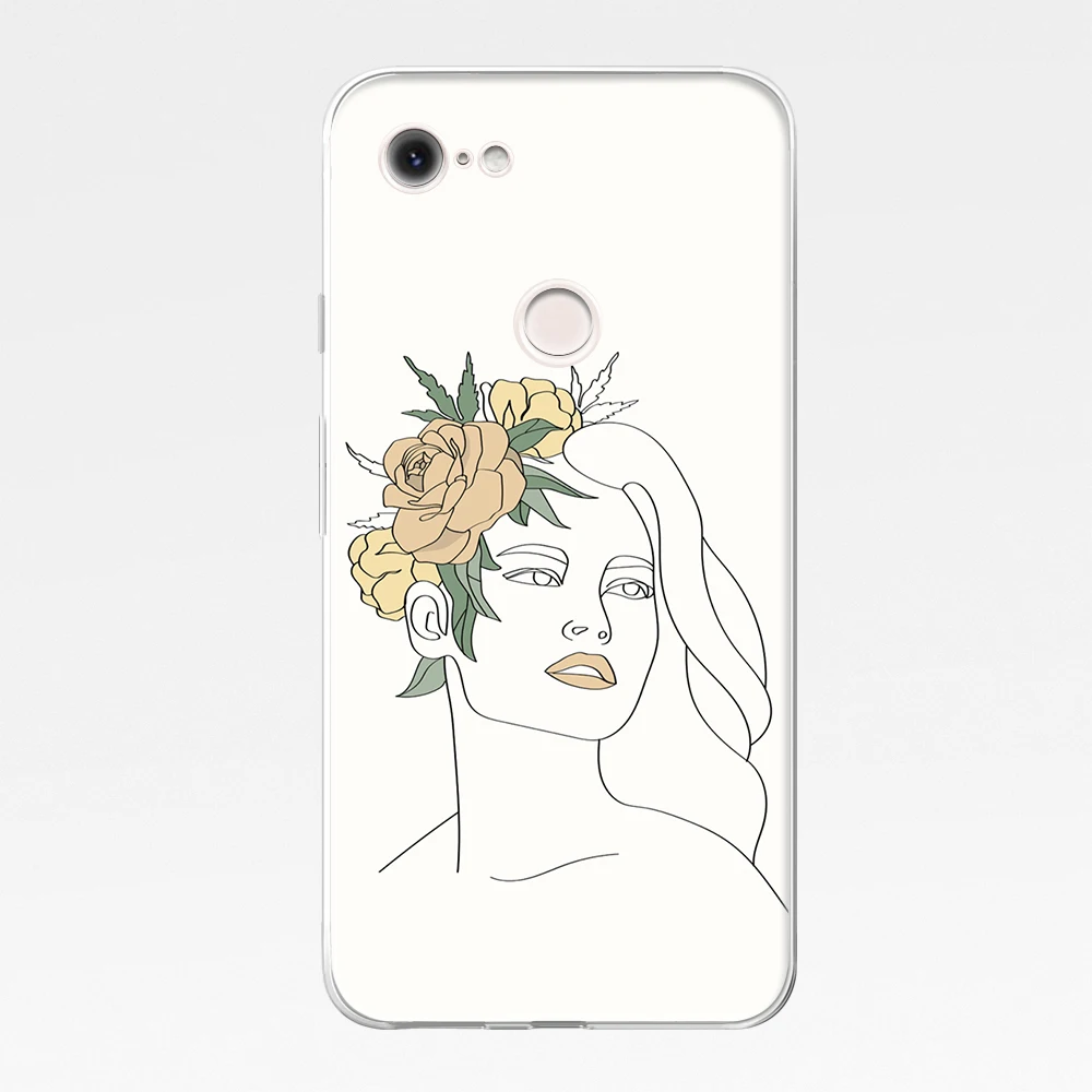 Art Girl Flower Coque for Google Pixel 5 4 4a 3 3a 2 XL Soft TPU Silicone Back Phone Cases For Pixel 4XL 5 XL 3XL 2XL Cover Capa