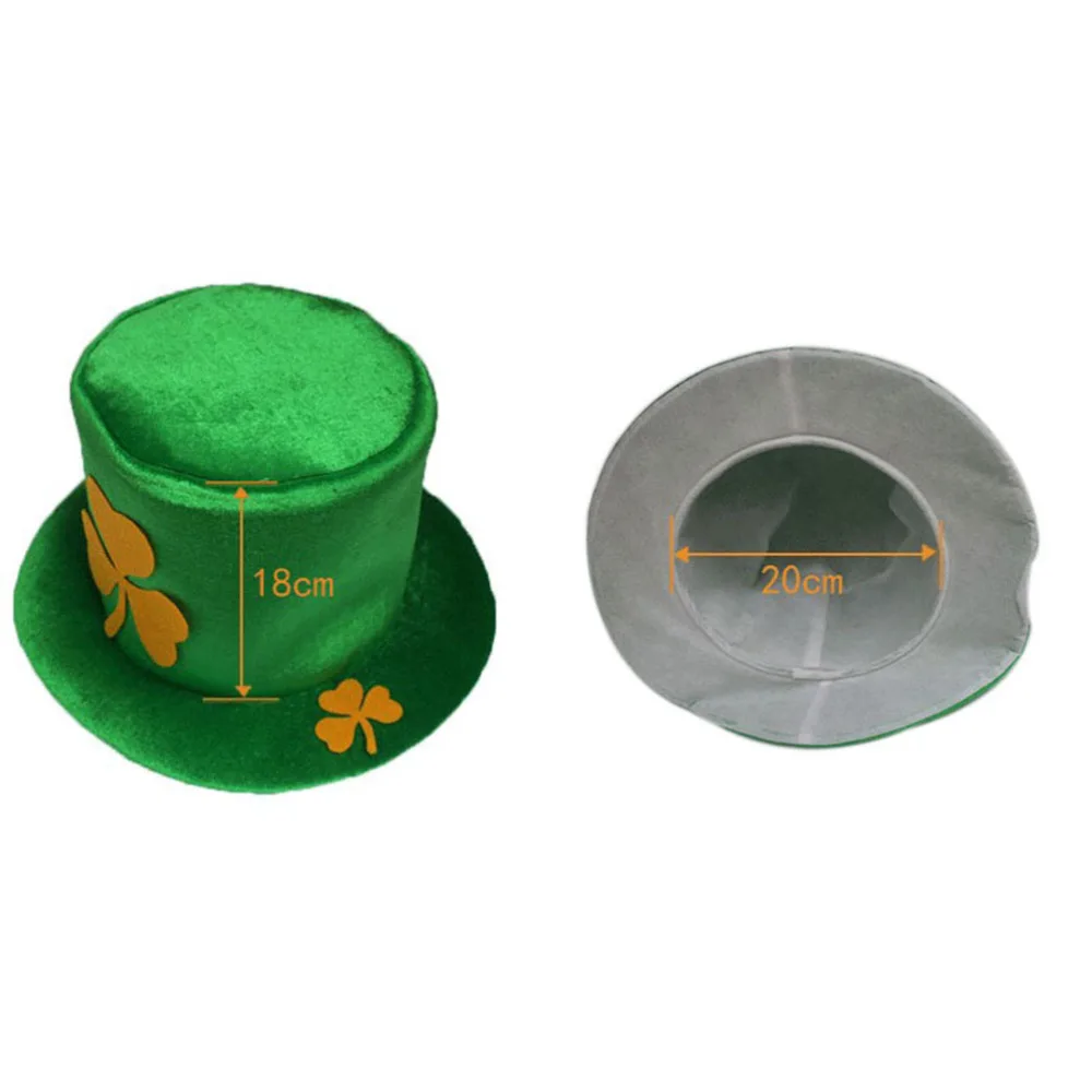 Green Shamrock Festival Party Cap Non-woven St. Patricks Day Tophat Creative Headdress Favors Decorations Props | Дом и сад