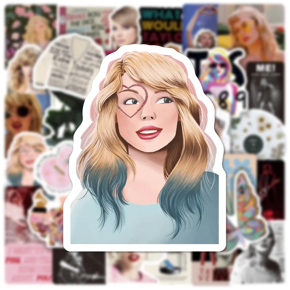 103050pcs alison swift taylor stickers folk song album laptop guitar skateboard phone decals cartoon singer stickers kid toy free global shipping