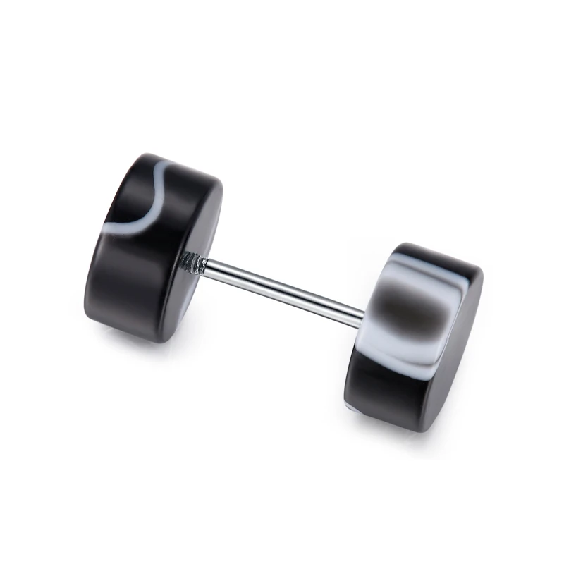 Классические нейтральные черные и белые круглые серьги 2 шт. простые шариковые