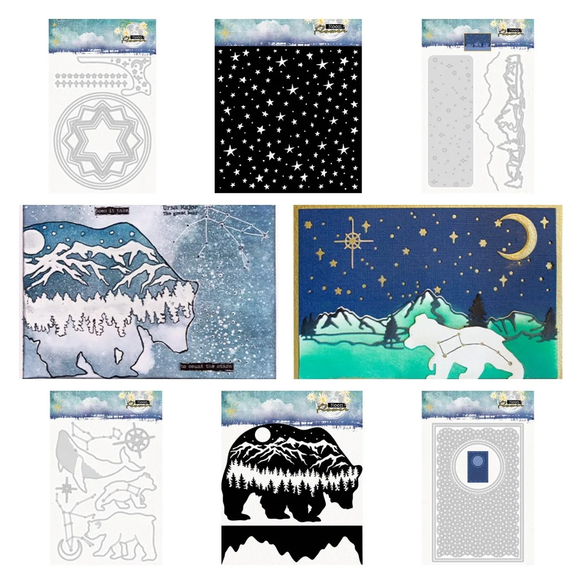 

Polar Bear Round Rectangle Moon Flower Collection Metal Cutting Dies Scrapbook Background Decoration Embossing Stencils Diy Gift