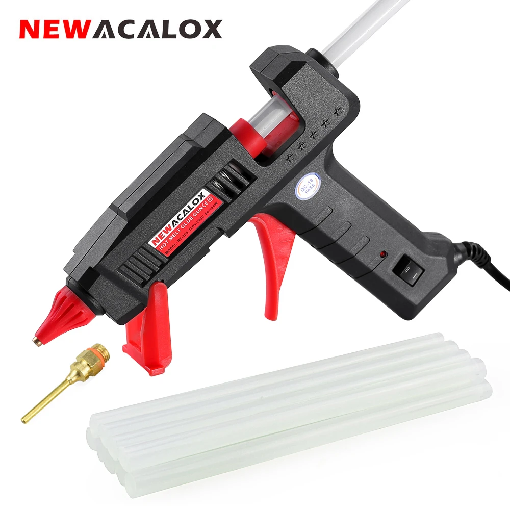 NEWACALOX EU/US 60 Вт 100 вт DIY термоклеевой пистолет промышленный медный сопло Gluegun 10 шт. 11 мм клеевой пистолет для рукоделия Инструменты для ремонта