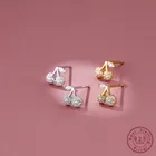 Женские серьги из серебра 925 пробы с цирконом