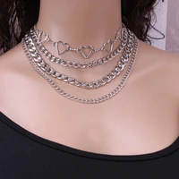 phyanic layered punk chain necklace pendant necklace women choker metal chains goth jewelry grunge aesthetic accessories
