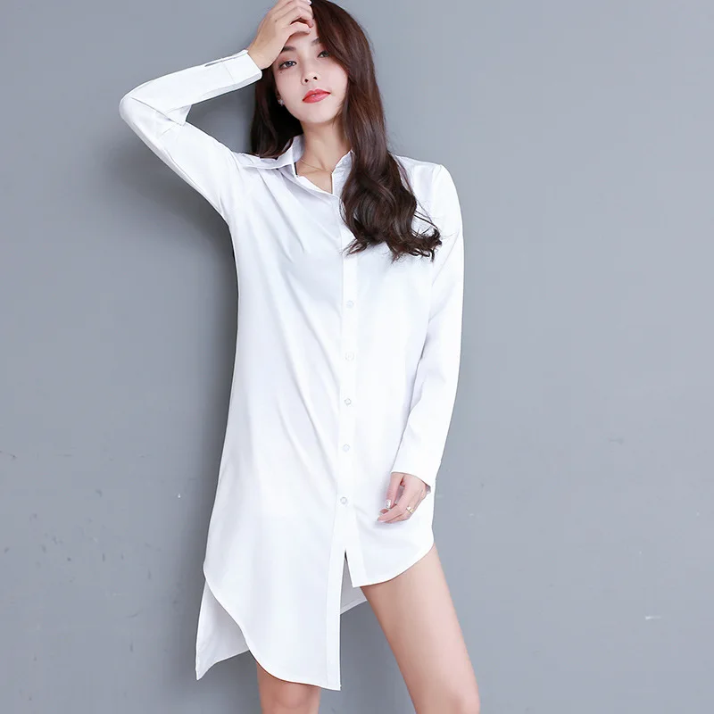 

Big Size 5XL Shirt Sleepwear Women Sexy White Homewear Big Size Long Sleeve Turn Down Neck Nightdress Fashion Clothes Summer