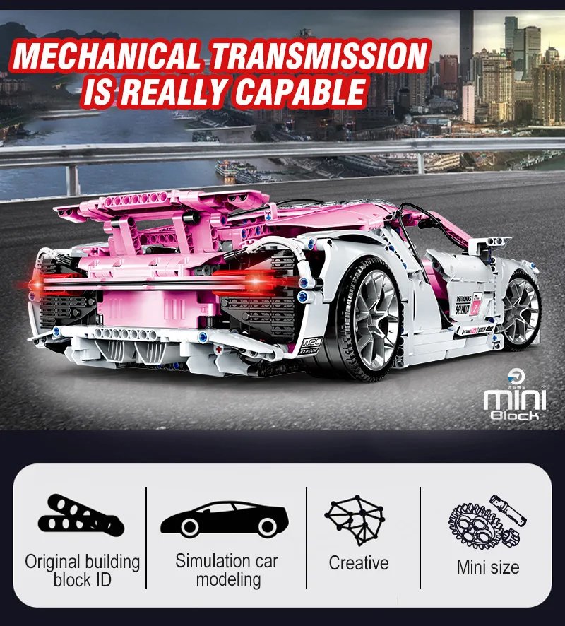 3618 шт. Супер гоночный автомобиль строительные блоки модель комплект