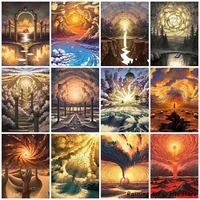 5d diy diamond painting sunset fantasy landscape full round square drill embroidery cross stitch kits mosaic pictures home decor