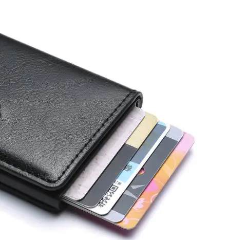 RFID Блокировка Мужской кредитный держатель для карт Кожаный кошелёк для банковских карт чехол Визитница защитный кошелек для женщин 008124