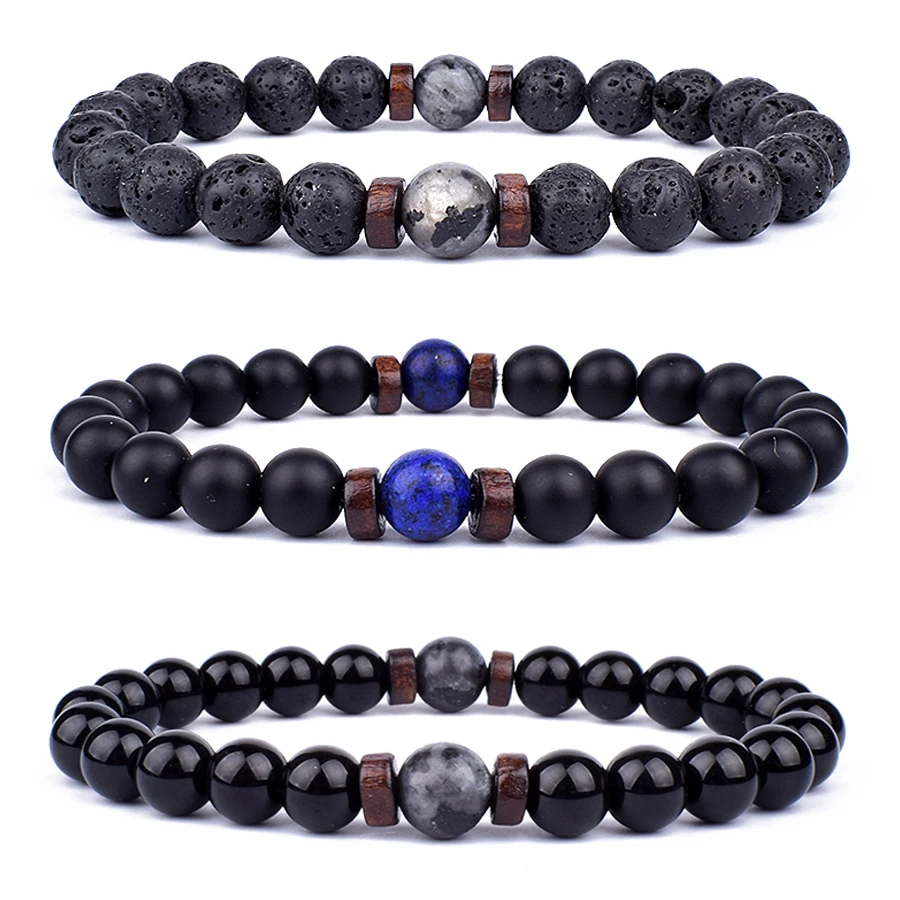 

Lava Stone Diffuser Bracelets Men Men Bracelet Natural Moonstone Bead Tibetan Buddha chakra Bracelet Jewelry gift Drop Shipping