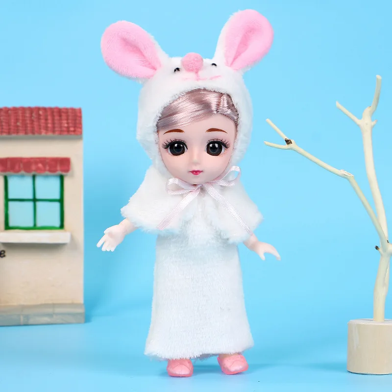 Новый Модный милый плюшевый комплект с животными 16 см мини кукла Bjd одежда наряды