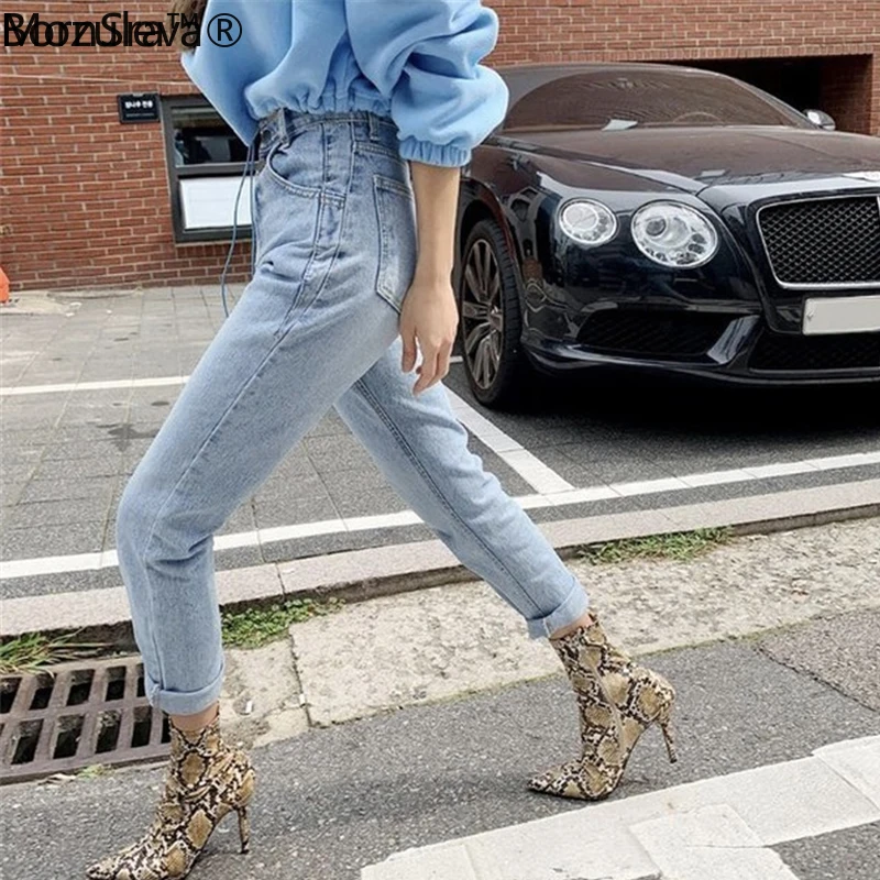 Брюки BornSra женские джинсовые с двойными пуговицами винтажные штаны из денима