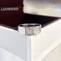 luowend 18k white gold ring fashion man ring natural diamond rings for men wedding party fine jewelry customize