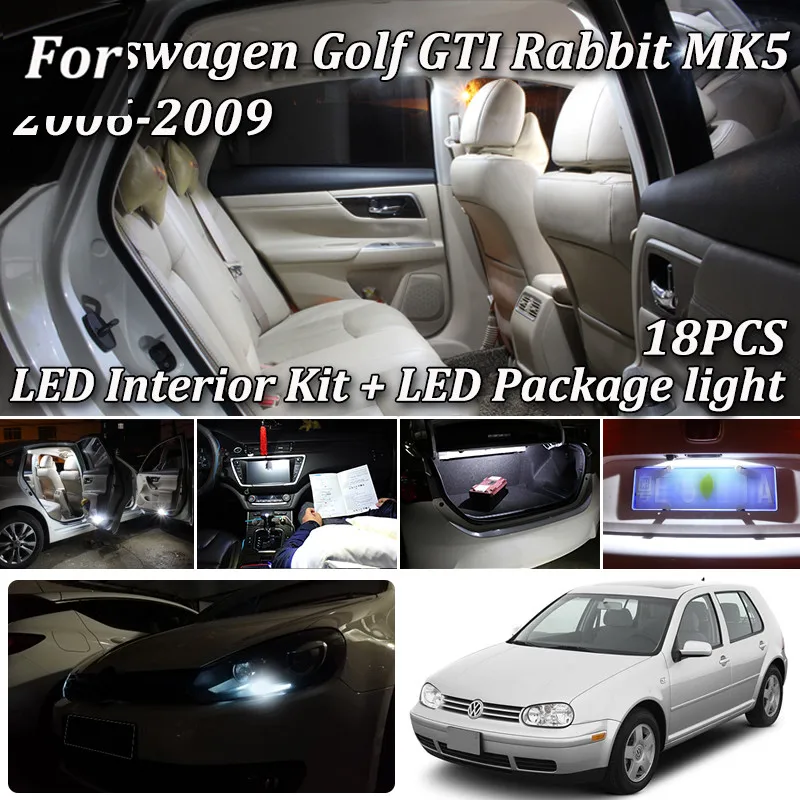 18 шт. X canbus для VW Volkswagen GTI Rabbit Golf 5 MK5 MK V Светодиодный светильник интерьера +