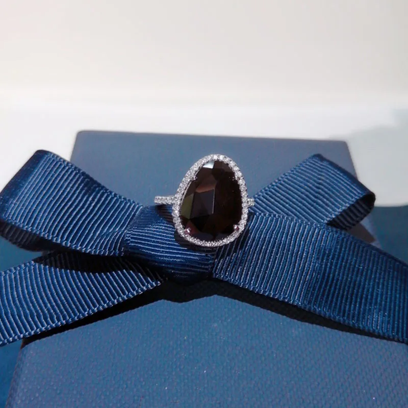 Baoyocn Fashion S925 Sterling Silver White Nacre Ring Rose Gold Color Mother of Pearl Ring Micro Cubic Zirconia Stones for Women