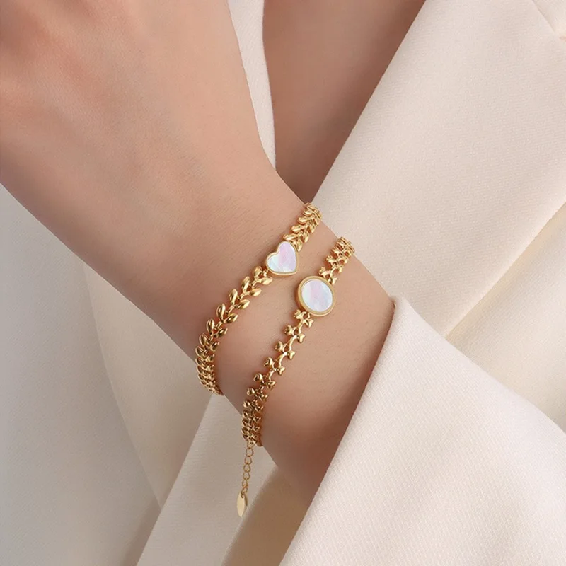 Фото Новое поступление 2021 модная цепочка YUN RUO из 18-каратного золота браслет с круглыми