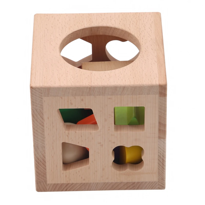 

Wooden Early Education Puzzle 17 Holes Intelligent Box Geometric Shape Matching Cognitive Building Blocks Children Learning Toys