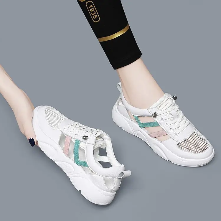 

Women's Sandals 2021 New Summer Soft Bottom Breathable Lightweight Exercise Running Flat Shoes Hollow Mesh Shoes