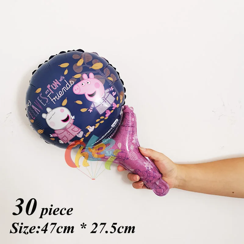 Stick 6 30 шт PEPPAPIG воздушные шары Джордж мальчик девочка день рождения украшение для дома PEPPAPIG Воздушный баллон гелия Рождество детский душ - Цвет: Stick 6
