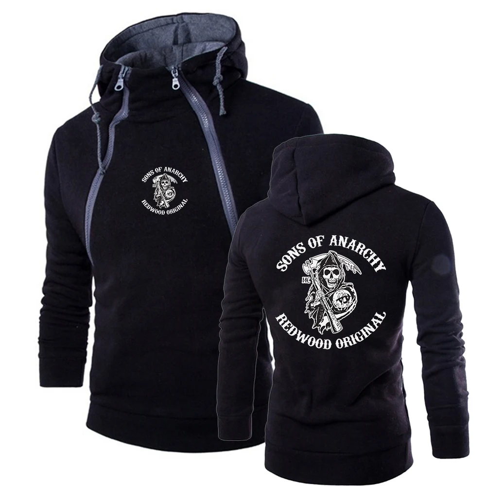 Новинка 2021 мужские толстовки с капюшоном Sons Of анархий SOA SAMCRO брендовая толстовка