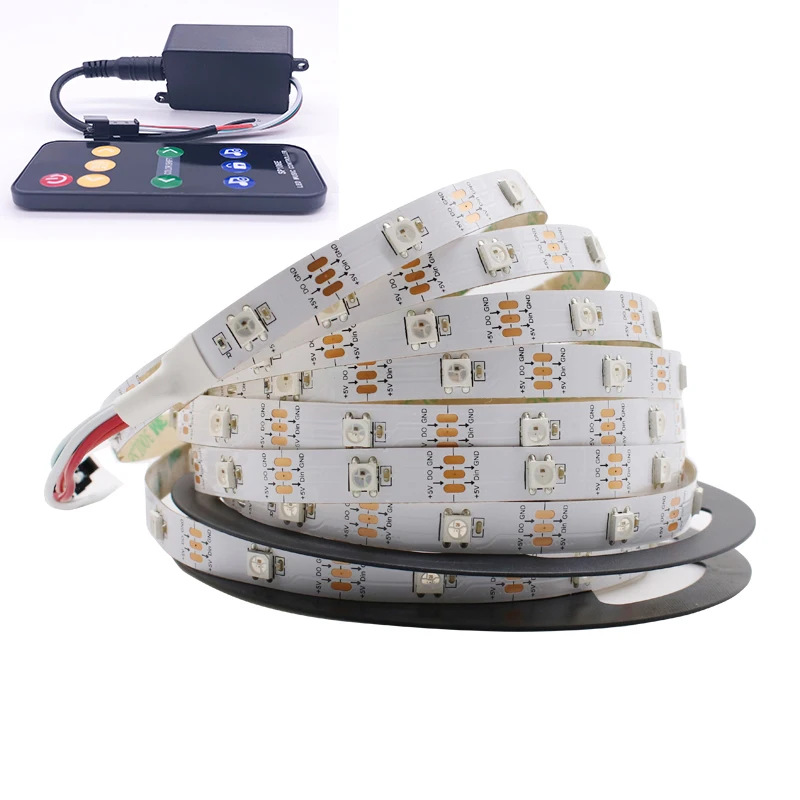 

Sp106e радиочастотный музыкальный контроллер и ws2812b/2811 адресный чип Rgb5050 умная Пиксельная Светодиодная лента Водонепроницаемый комплект 5 м DC5/...