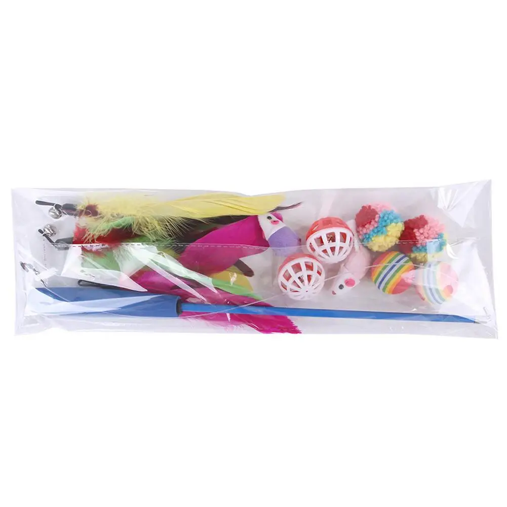 

HOT!13PCS Retractable Cat Toy Cat Wand Feather Interactive Toys with Bells and Feather Set for Indoor Cat and Kitten Exercise