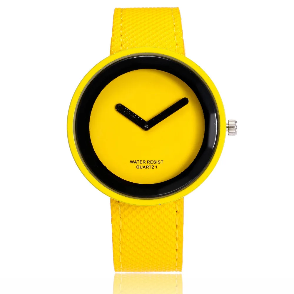 Модные женские часы ярких цветов кожаные для молодых девушек простые Montre