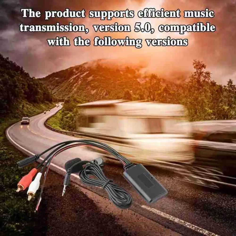 

Автомобильный радиоприемник 2 Rca Bluetooth Музыка Aux телефонный звонок гарнитура микрофон адаптер для J8g6