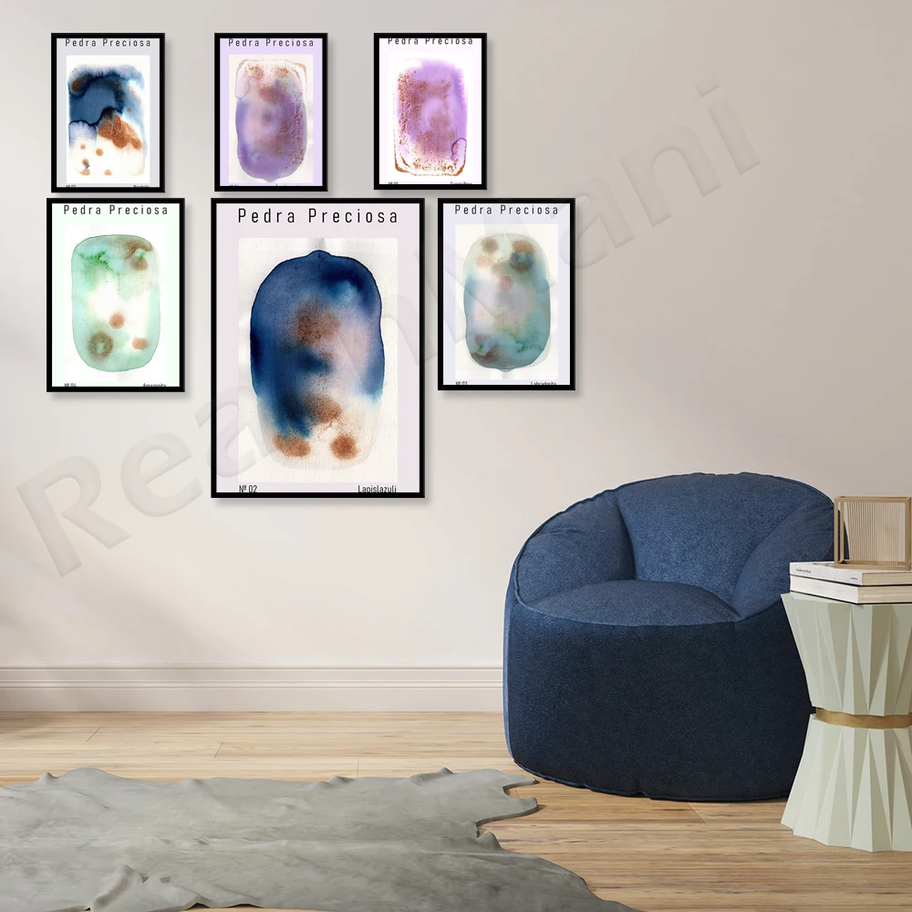Популярные градиентные абстрактные постеры Лабрадорита Ллазурит и печатные