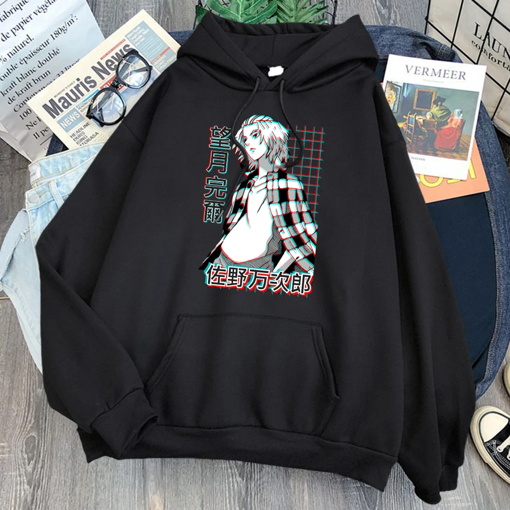 

Мужские модные толстовки с капюшоном, толстовки с рисунком Токийский призрак, в стиле Харадзюку, уличная одежда с мультяшным рисунком, мужс...