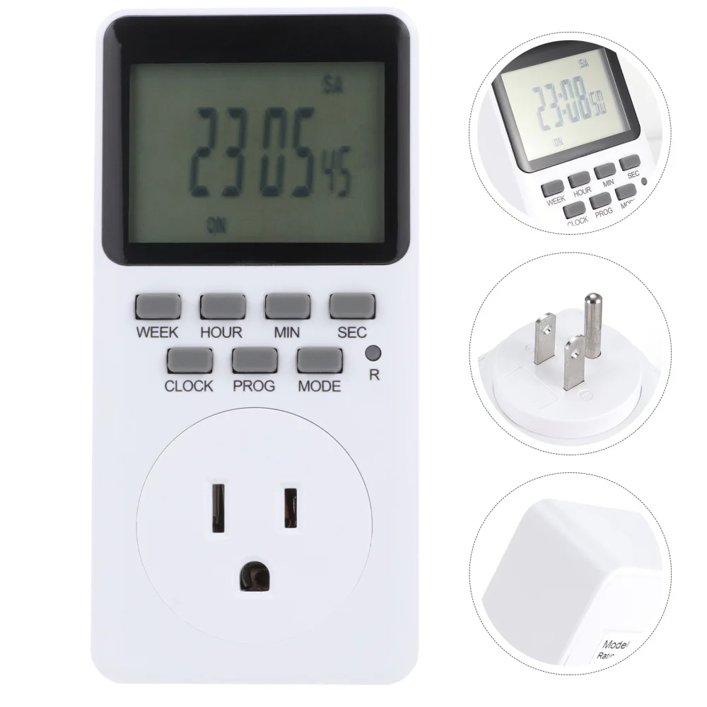

Digital Outlet Timer Indoor Programmable Timing Socket Plug-in Timer (White)