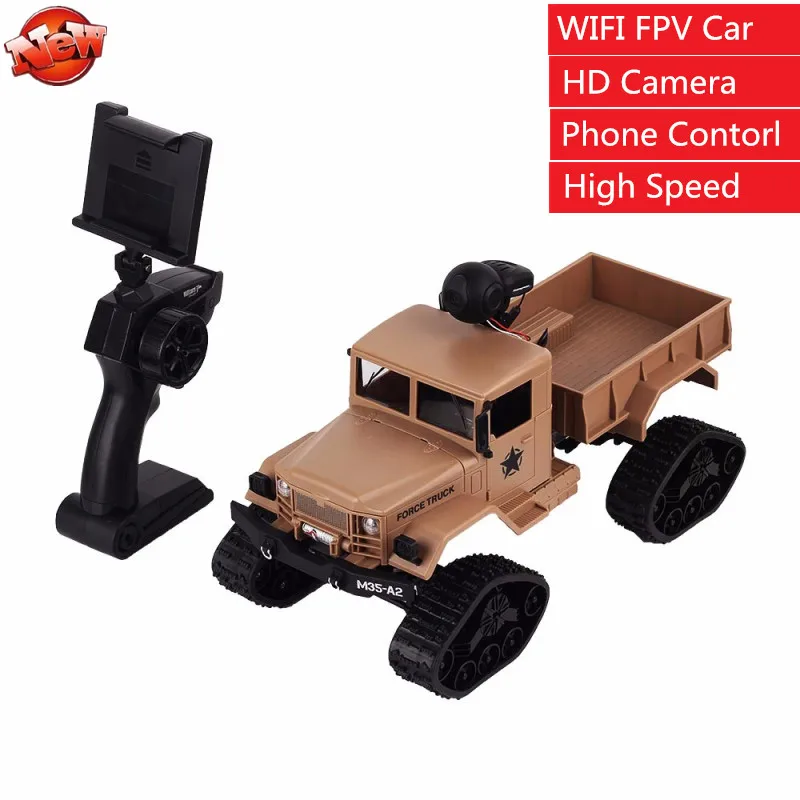

Военный автомобиль с Wi-Fi FPV RC с HD камерой, Wi-Fi, Fpv, матовый внедорожный военный грузовик со светильник кой, управление телефоном, Wi-Fi передача
