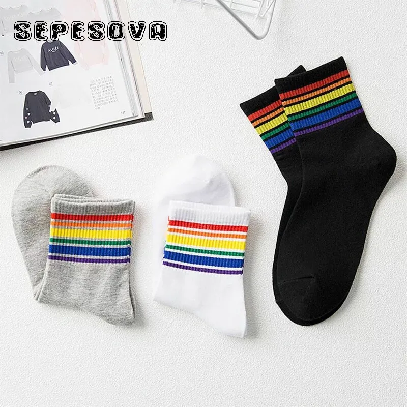 Радужная кожа модная женская дышащая удобная одежда для отдыха harajuku забавная