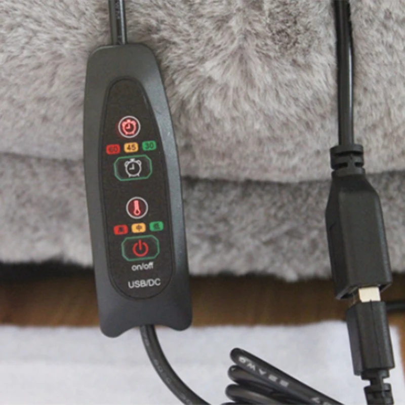 

USB Electric Foot Heater Built-in Heater Timer Power Saving Safe Start Warm Foot Cover Foot Heating Pad(1 Pair)