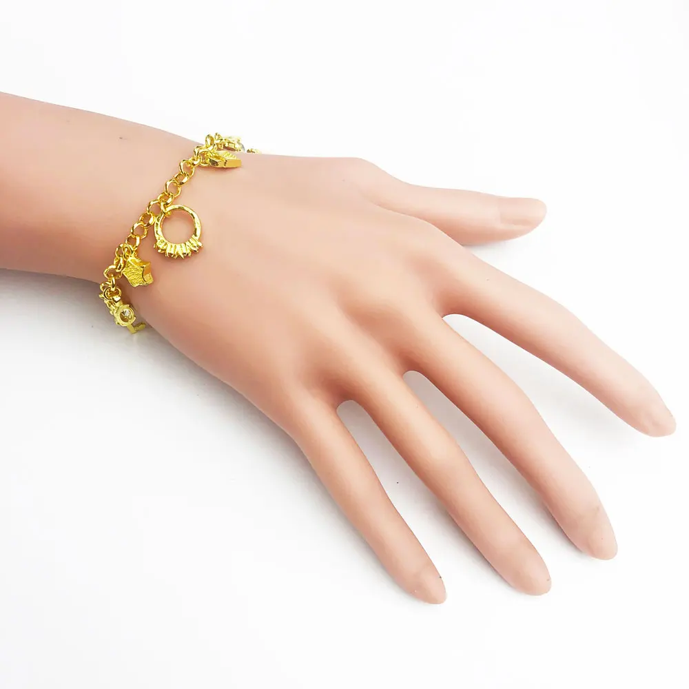 2 цвета луна звезды солнце Крест ключ сердце замок круг Шарм Браслеты Для женщин