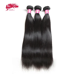 Волнистые малазийские прямые натуральные человеческие волосы Ali Queen, пряди из 3 прядей, натуральный цвет, 8-26 дюймов, M7A, 100% человеческие волосы для плетения