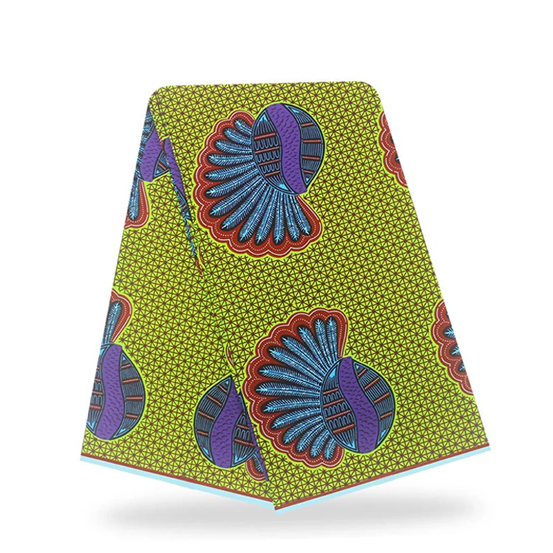 

High Quality Clothes Material For Sewing Real Soft Breathable Nigerian Style African Wax Printed Cotton Fabric 6 Yards V-L 3-72